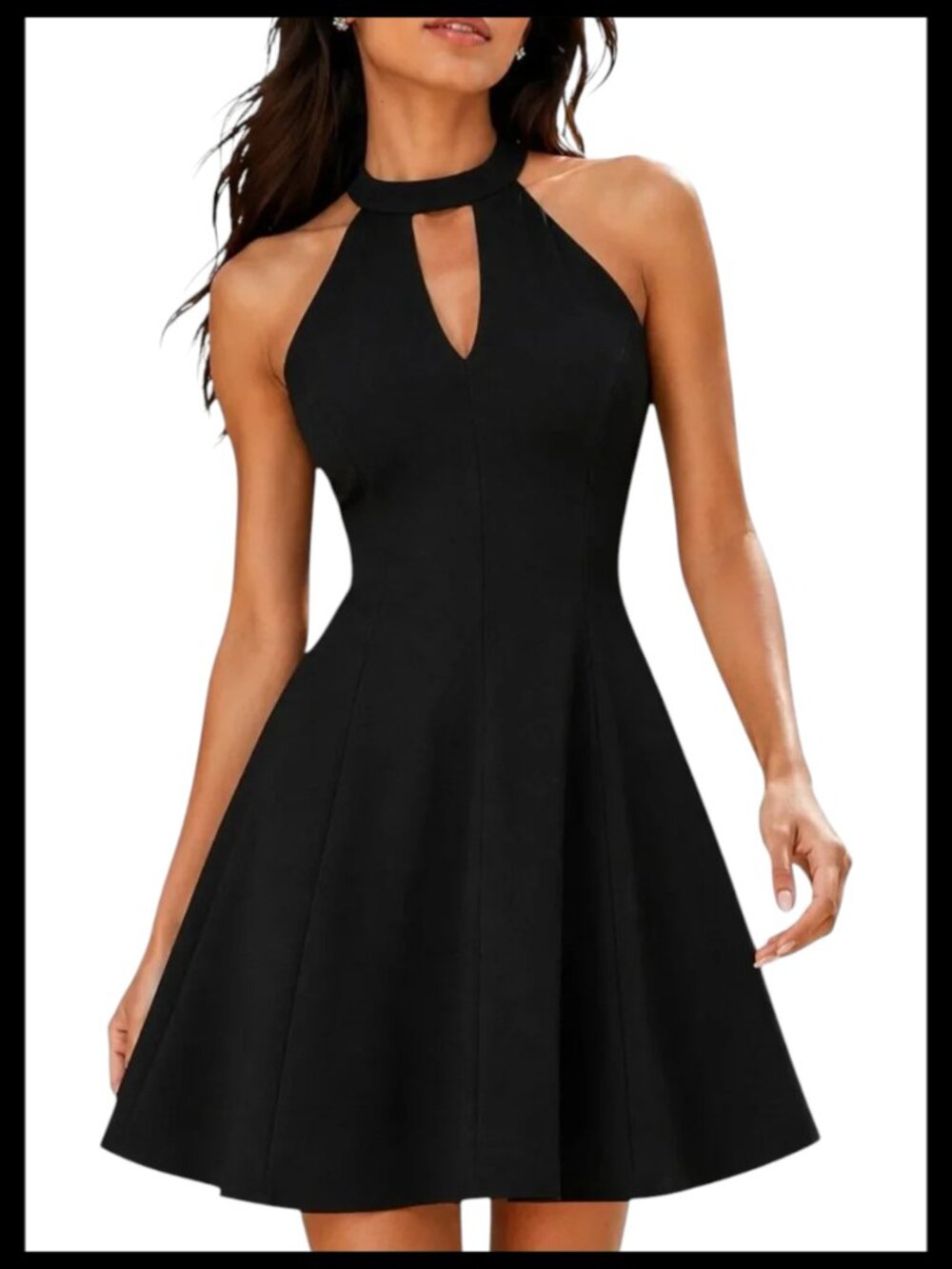 Amanda Uprichard Black Halter Cutout Cocktail Mini Dress M